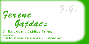 ferenc gajdacs business card