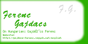 ferenc gajdacs business card